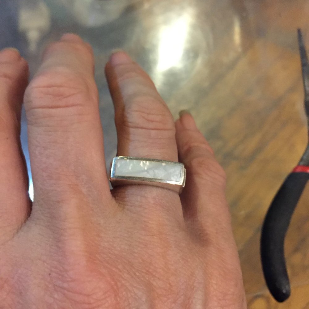 Sterling Silver Mother of Pearl Ring